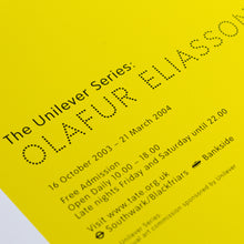 画像をギャラリービューアに読み込む, Olafur Eliasson (2004 Tate vintage poster reproduction)